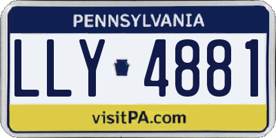 PA license plate LLY4881