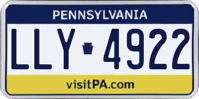PA license plate LLY4922