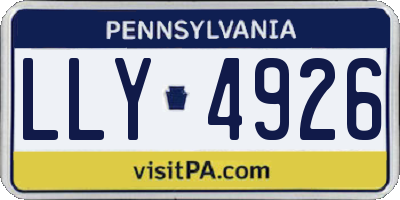 PA license plate LLY4926