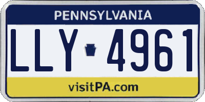 PA license plate LLY4961
