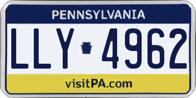 PA license plate LLY4962