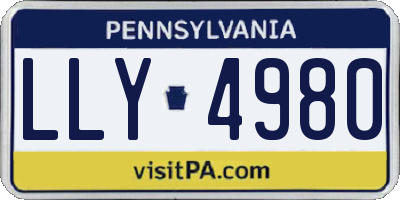 PA license plate LLY4980