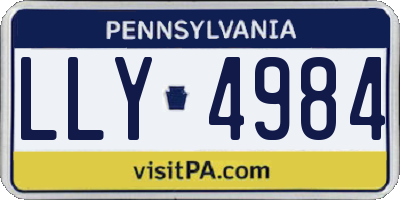 PA license plate LLY4984