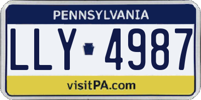 PA license plate LLY4987