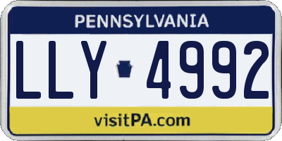 PA license plate LLY4992