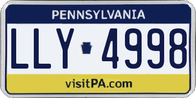 PA license plate LLY4998