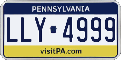 PA license plate LLY4999