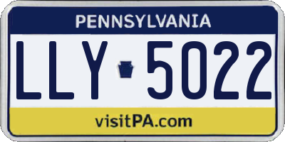 PA license plate LLY5022