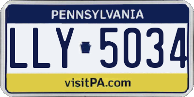 PA license plate LLY5034