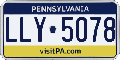 PA license plate LLY5078