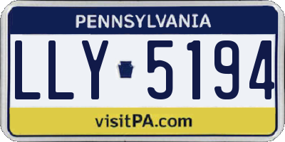 PA license plate LLY5194