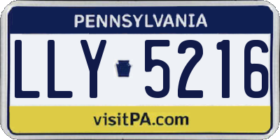 PA license plate LLY5216