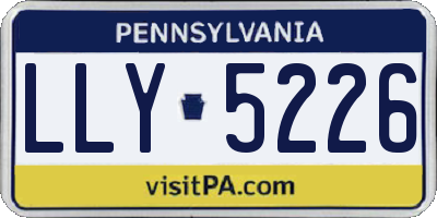 PA license plate LLY5226
