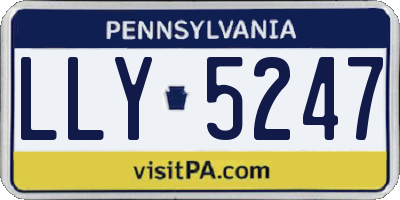 PA license plate LLY5247