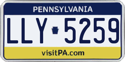 PA license plate LLY5259