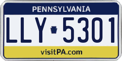 PA license plate LLY5301