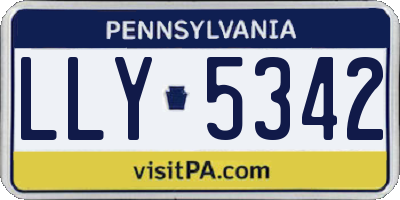 PA license plate LLY5342