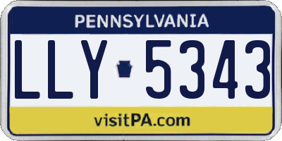 PA license plate LLY5343