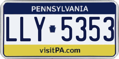 PA license plate LLY5353