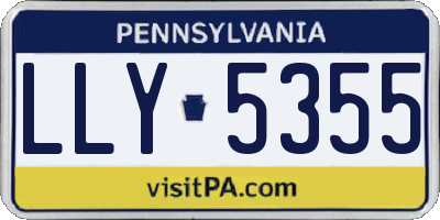 PA license plate LLY5355