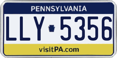 PA license plate LLY5356