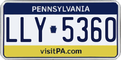 PA license plate LLY5360