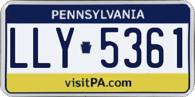 PA license plate LLY5361