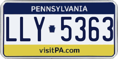 PA license plate LLY5363