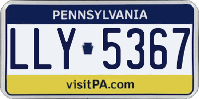 PA license plate LLY5367