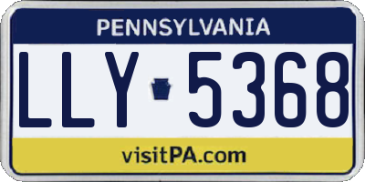 PA license plate LLY5368