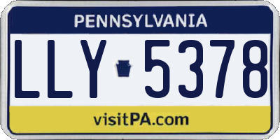 PA license plate LLY5378