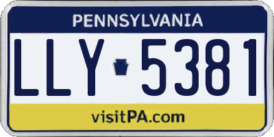 PA license plate LLY5381
