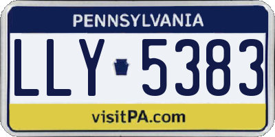 PA license plate LLY5383