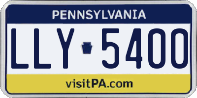 PA license plate LLY5400