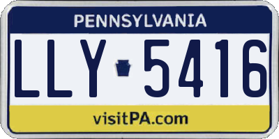 PA license plate LLY5416
