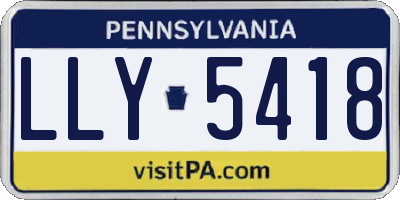 PA license plate LLY5418