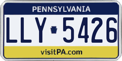 PA license plate LLY5426