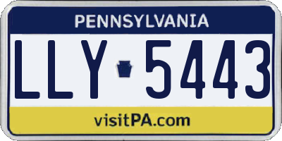 PA license plate LLY5443