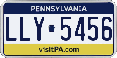PA license plate LLY5456