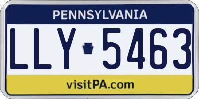 PA license plate LLY5463