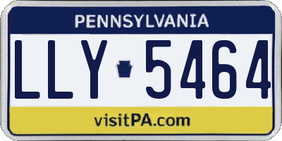 PA license plate LLY5464