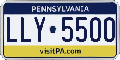 PA license plate LLY5500
