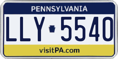 PA license plate LLY5540