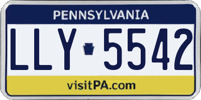 PA license plate LLY5542