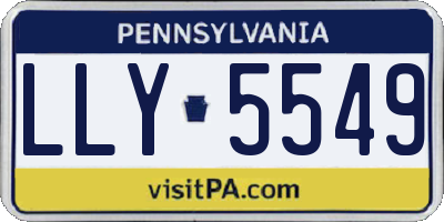 PA license plate LLY5549