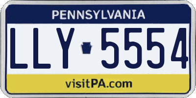 PA license plate LLY5554