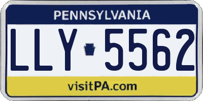 PA license plate LLY5562
