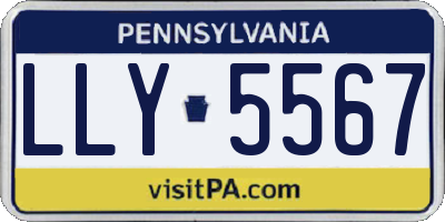 PA license plate LLY5567