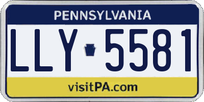 PA license plate LLY5581