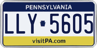 PA license plate LLY5605